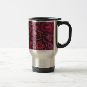 Puffherzen romantische Liebe Rosa roter Valentinst Reisebecher