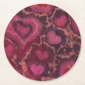 Puffherzen romantische Liebe Rosa roter Valentinst Runder Pappuntersetzer (Vorderseite)