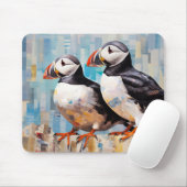 Puffin Animal Bird Art Deco Paint Mousepad (Mit Mouse)