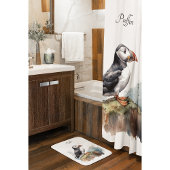 Puffin auf einer Felsenwasserfarbe, nach Maß Badematte