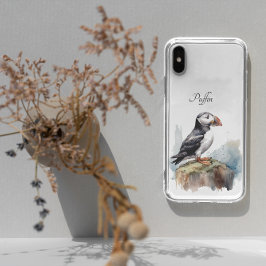 Puffin auf einer Felsenwasserfarbe, nach Maß Case-Mate iPhone Hülle