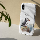 Puffin auf einer Felsenwasserfarbe, nach Maß Case-Mate iPhone Hülle