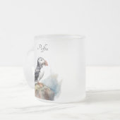 Puffin auf einer Felsenwasserfarbe, nach Maß Mattglastasse (Vorderseite Links)