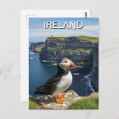 Puffin bei Cliffs of Moher Ireland Travel Postkarte (Vorne/Hinten)