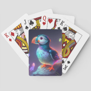 Puffin Bird Animal Portrait Malerei frei von Wildt Spielkarten