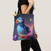 Puffin Bird Animal Portrait Painting Forest Spirit Tasche (Von Nahem)