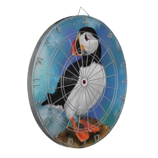 Puffin Bird Dart Board Dartscheibe (Vorderseite Links)