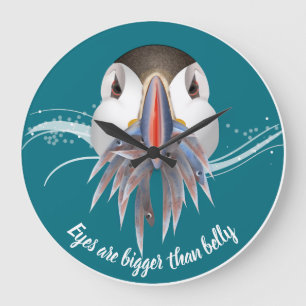 Puffin Bird Große Wanduhr