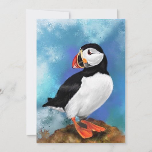 Puffin Bird Happy Birthday Card (Rückseite)