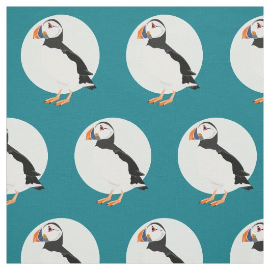 Puffin Bird Illustration Stoff (Muster)