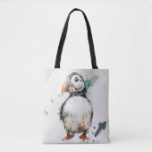 Puffin Bird Portrait Animal Painting Free Tasche (Vorderseite)