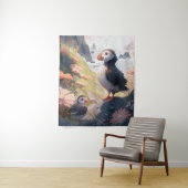 Puffin Bird Portrait Animal Painting Free Wandteppich (Beispiel)