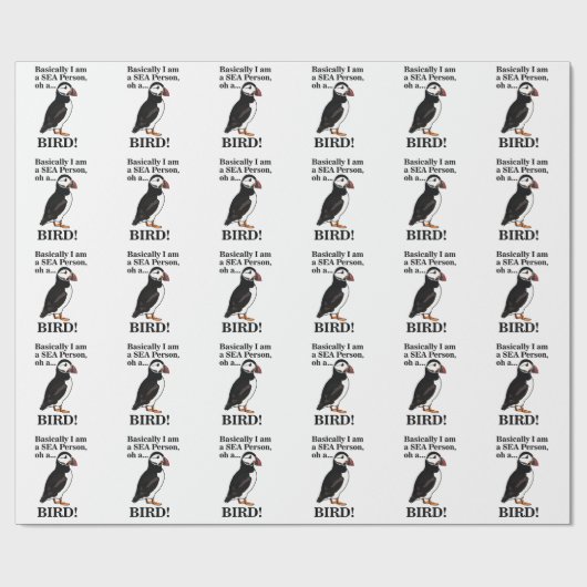 Puffin Bird Seabird Funny Birthday Geschenkpapier (Flach)