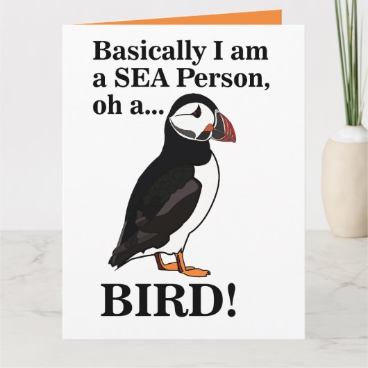 Puffin Bird Seabird Funny Birthday Karte (Vorderseite)