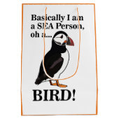 Puffin Bird Seabird Funny Birthday Mittlere Geschenktüte (Rückseite)