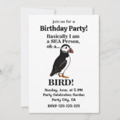 Puffin Bird Seabird Funny Birthday Party Einladung (Vorderseite)