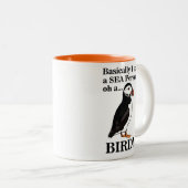 Puffin Bird Seabird Funny Zweifarbige Tasse (VorderseiteRechts)