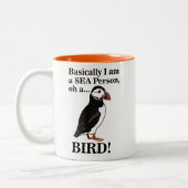 Puffin Bird Seabird Funny Zweifarbige Tasse (Links)