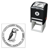 Puffin Bird Vintag Zeichnend Name Rücksendeadresse Permastempel (Beispiel)