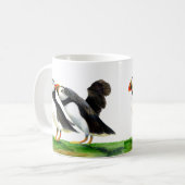 Puffin Bird Wasserfarbenmalerei Kaffeetasse (Vorderseite Links)