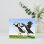 Puffin Bird Wasserfarbenmalerei Postkarte (Stehend Vorderseite)
