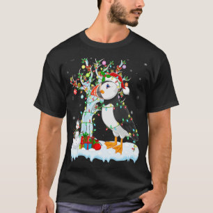 Puffin Bird Xmas Element Tree Lighting Puffin Chri T-Shirt