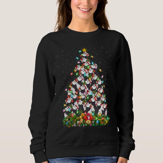 Puffin Bird Xmas Lights Santa Puffin Christmas T Sweatshirt (Vorderseite)