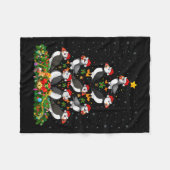 Puffin Bird Xmas Tree Gift Santa Hat Puffin Christ Fleecedecke (Vorderseite (Horizontal))