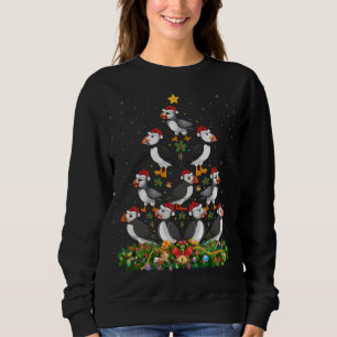 Puffin Bird Xmas Tree Gift Santa Hat Puffin Christ Sweatshirt