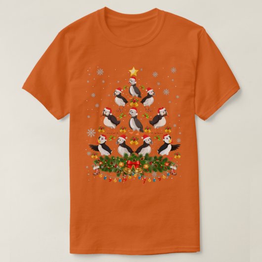 Puffin Bird Xmas Tree Gift Santa Hat Puffin Christ T-Shirt (Design vorne)