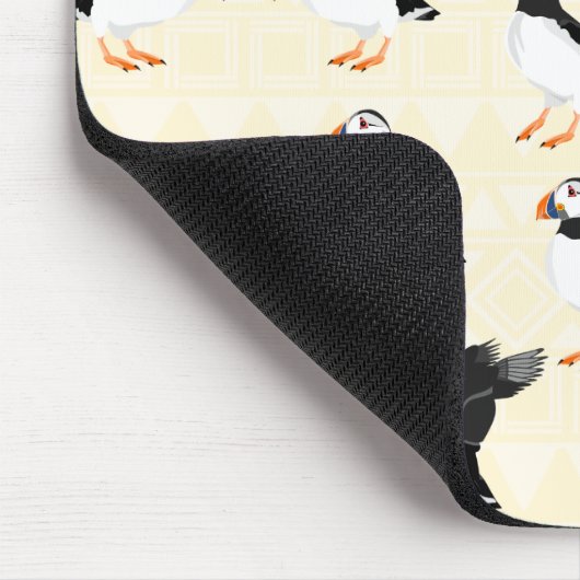 Puffin Birds Pattern Mousepad (Ecke)