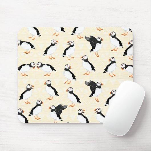 Puffin Birds Pattern Mousepad (Mit Mouse)