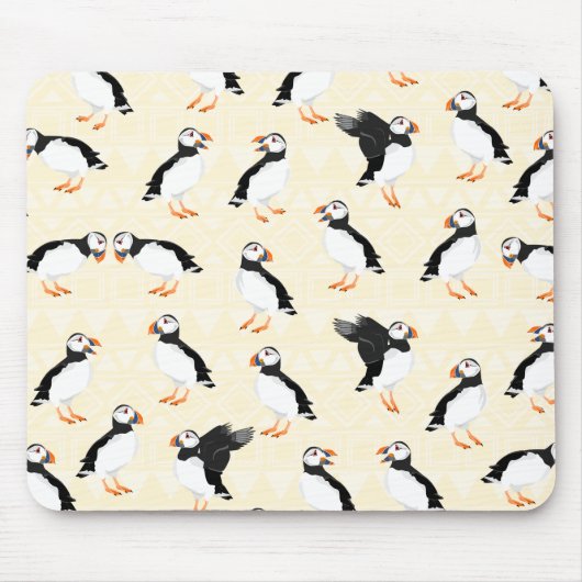Puffin Birds Pattern Mousepad (Vorne)