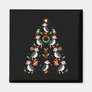 Puffin Birds Xmas Leuchtturm Puffin Weihnachten Magnet