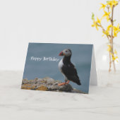 Puffin Birthday Greetings Karte (Gelbe Blume)