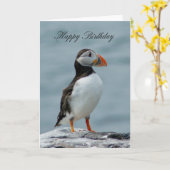 Puffin Birthday Grußkarte Karte (Gelbe Blume)