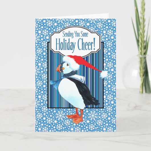Puffin Christmas Card Feiertagskarte (Vorderseite)