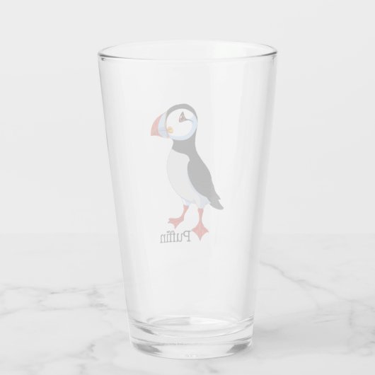 Puffin Design Drink Glas (Rückseite)