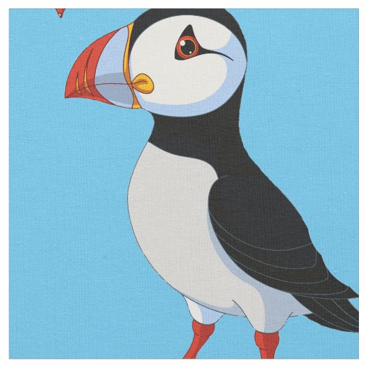 Puffin Design Fabric Stoff (Nahaufnahme)