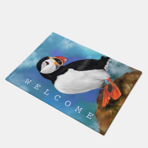 Puffin Doormat Willkommenstext Fußmatte