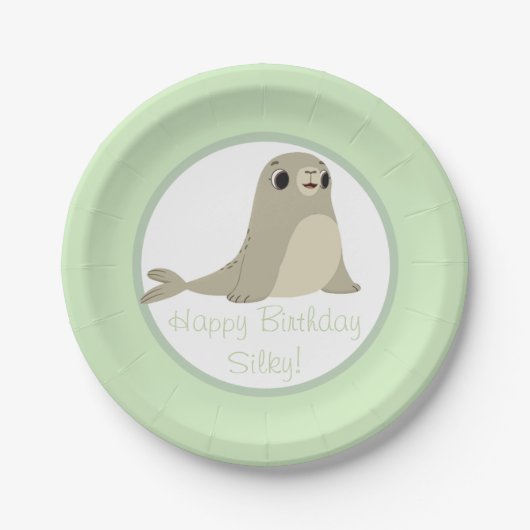 Puffin-Felsen-Party-Platte - seidig Pappteller (Vorderseite)