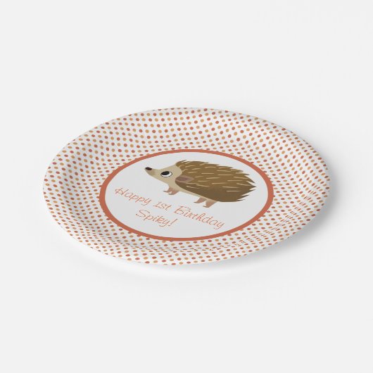 Puffin-Felsen-Party-Platte - stachelig Pappteller (Schrägansicht)