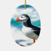 Puffin Fratercula arctica in Látrabjarg, Island. Keramik Ornament (Vorne)