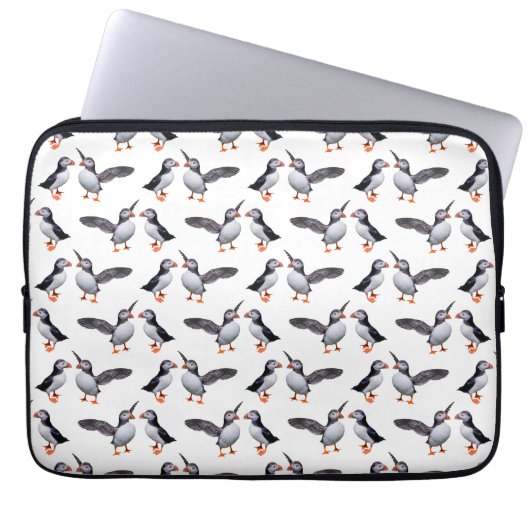 Puffin Frenzy Laptop Sleeve (Farbe auswählen) (Vorderseite)