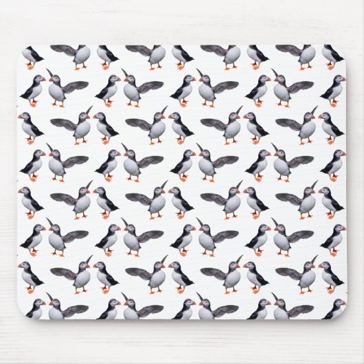 Puffin Frenzy Mousemat (weiß) Mousepad (Vorne)