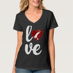 Puffin Funny Buffalo Karierte Liebe Puffin Valenti T-Shirt