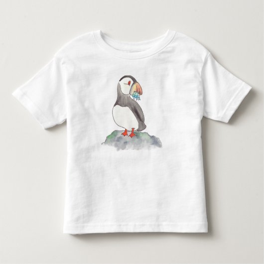 Puffin Gone Fishing Kleinkind T-shirt (Vorderseite)