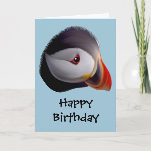 Puffin Happy Birthday Card Karte (Vorderseite)