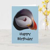 Puffin Happy Birthday Card Karte (Gelbe Blume)
