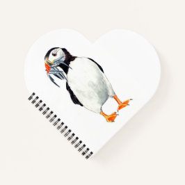 Puffin Heart Shaped Notizblock